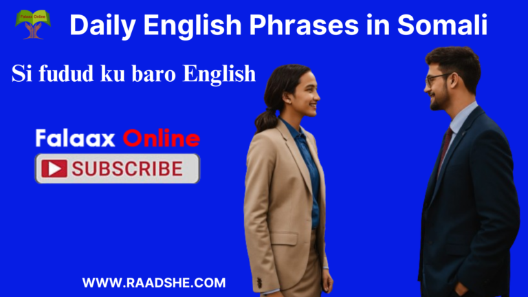 Daily English sentences in Somali